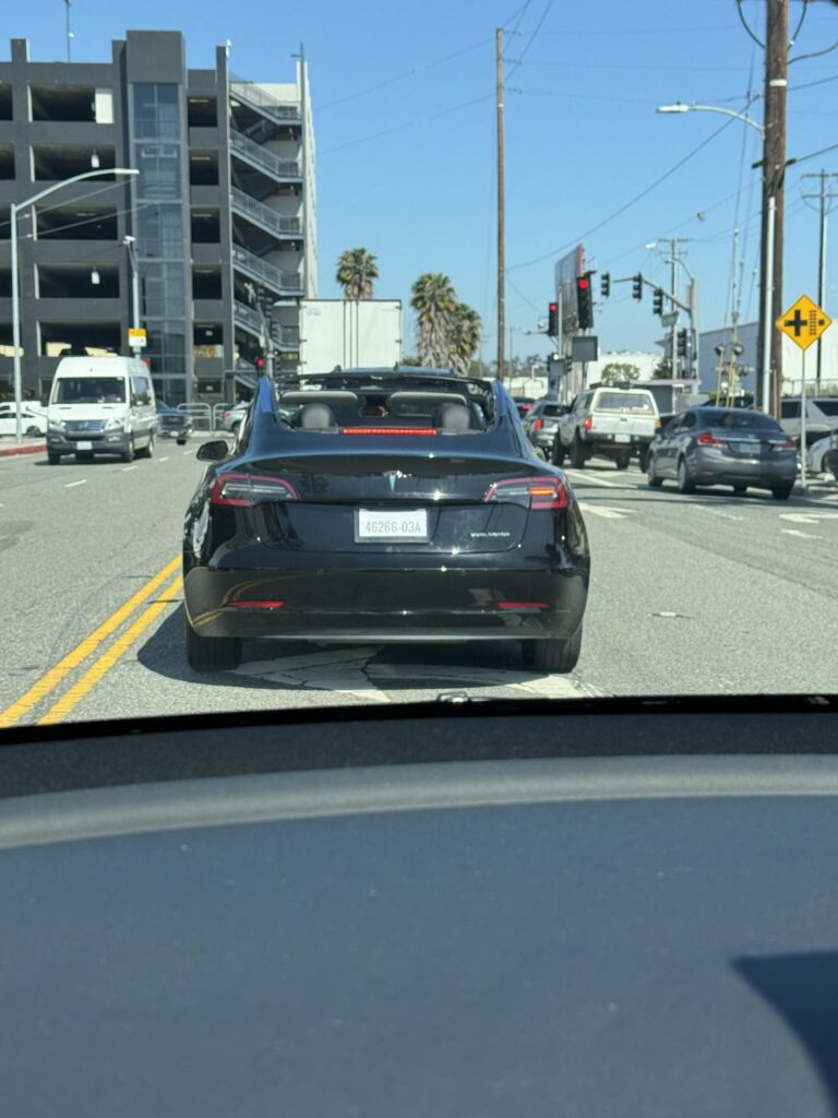 The incredible photo of a Tesla model 3 convertible