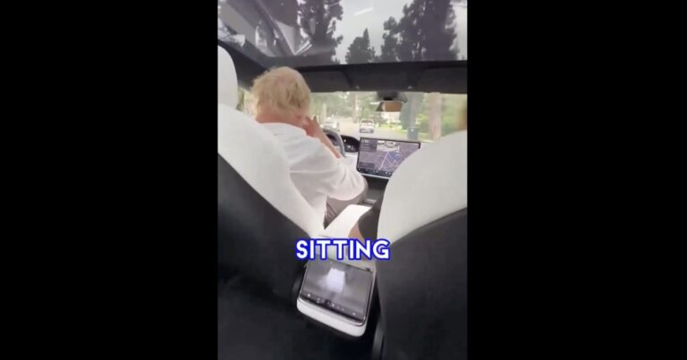 former British Prime Minister Boris Johnson behind the wheel to test Tesla autonomous driving