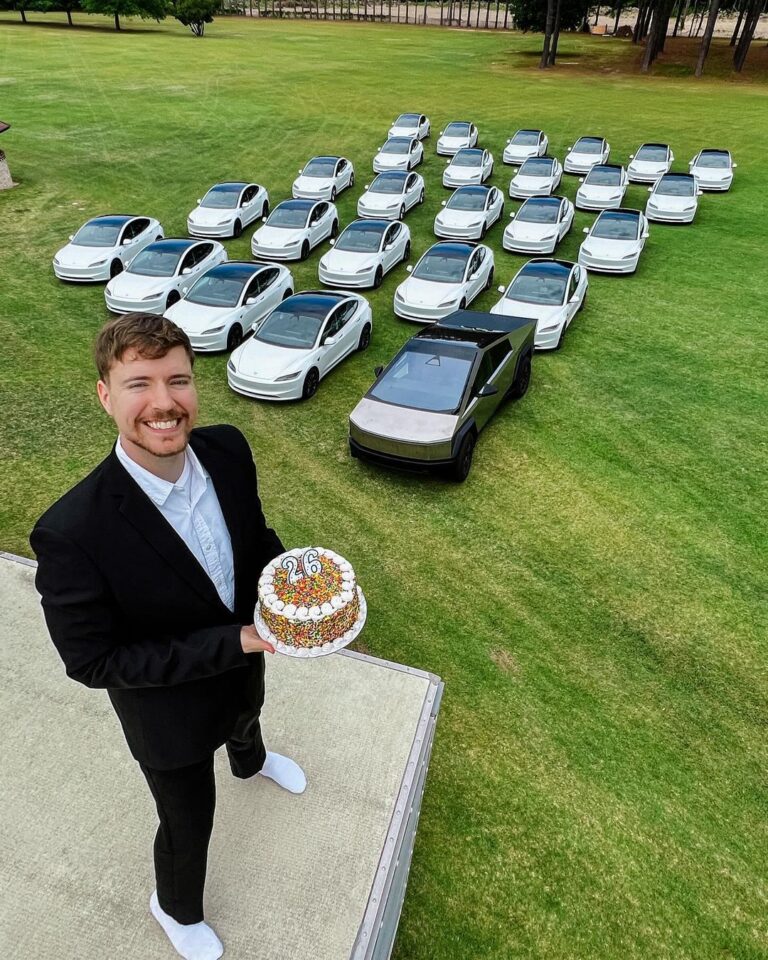 MrBeast celebrates its 26th anniversary in style with 25 Tesla Model 3s and a Cybertruck up for grabs