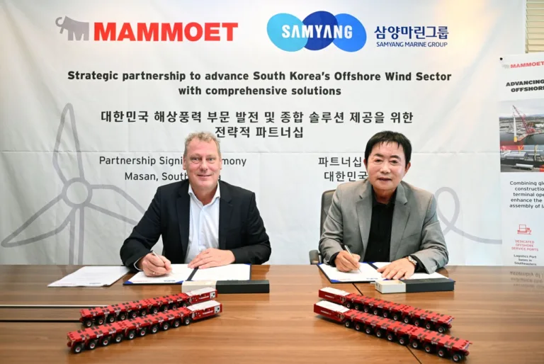 Mammoet and Samyang Marine Group Forge Strategic Partnership to Propel South Korea’s Offshore Wind Industry