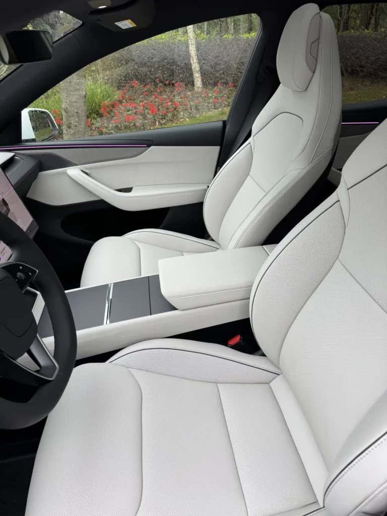 Tesla Model Y L Comfort Refined: Inside the Light Gray Interior