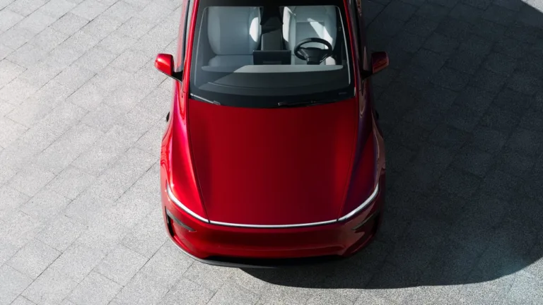 Tesla Model Y, overhead front view