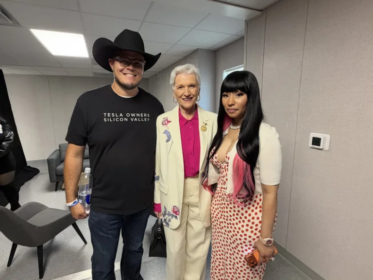 Nicki Minaj and Maye Musk with the organizer at X Takeover 2026